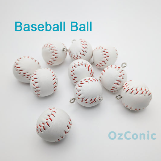 White baseballs with red stitching, branded 'OzConic'.