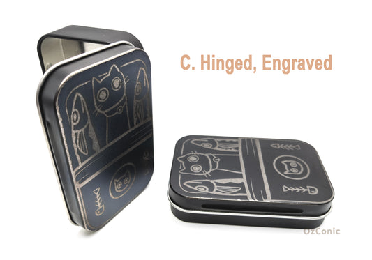 Portable Metal Storage Box And Cute cat and canned sardines Laser Engraved