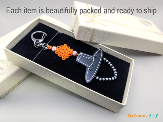 Handmade Korean Gat Keychain – Traditional Knot & Beaded Charm