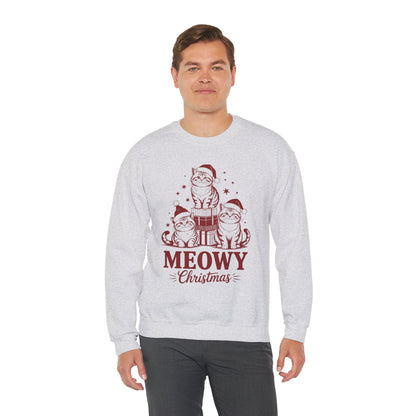 Meowy Christmas Sweatshirt — Festive Cat Holiday Crewneck
