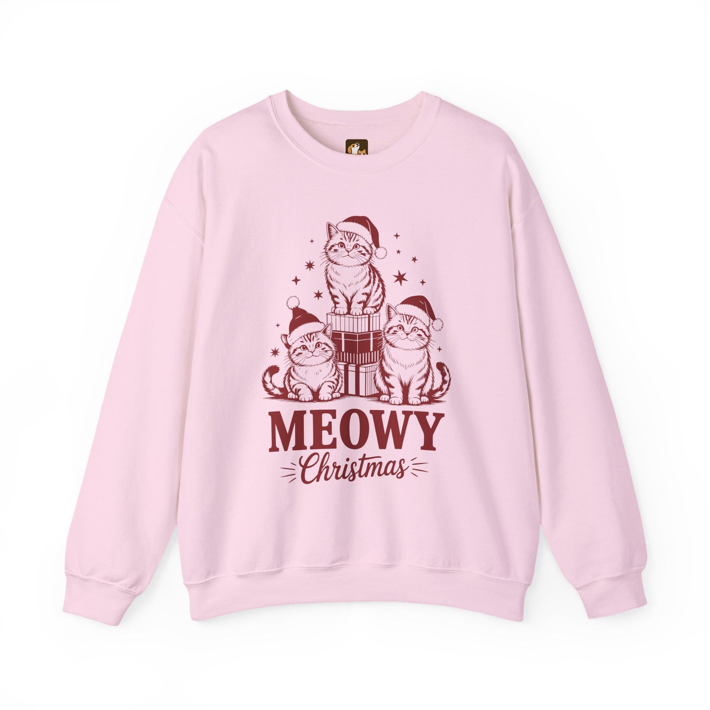 Meowy Christmas Sweatshirt — Festive Cat Holiday Crewneck