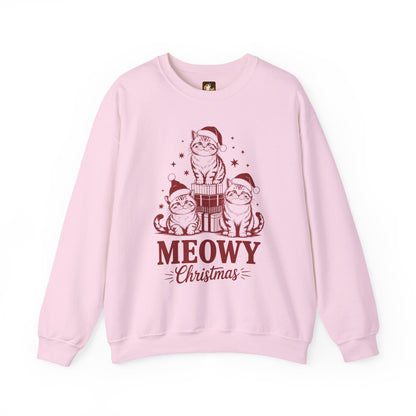 Meowy Christmas Sweatshirt — Festive Cat Holiday Crewneck