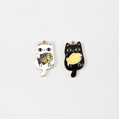 Cat Holding Fish Pendant * Free Shipping *