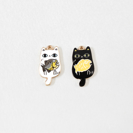 Cat Holding Fish Pendant * Free Shipping *