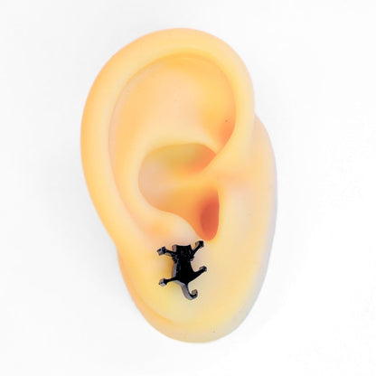 Clinging Black Cat Studs