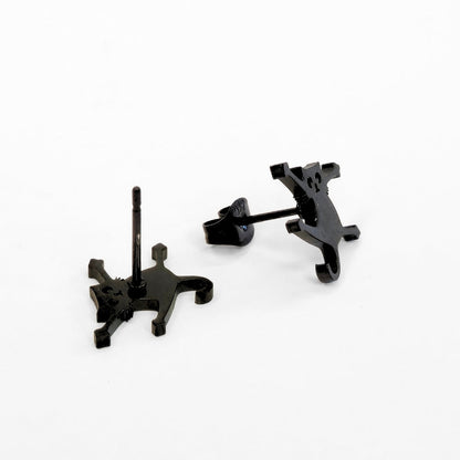 Clinging Black Cat Studs
