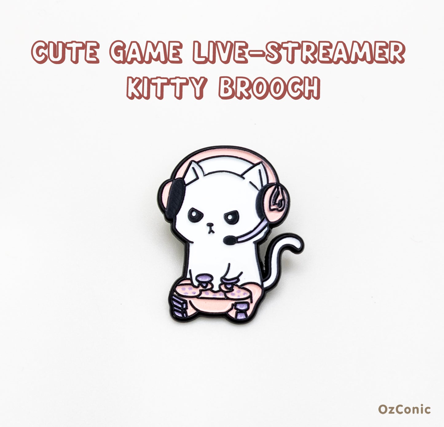 Cute Game Live-Streamer  Kitty Brooch