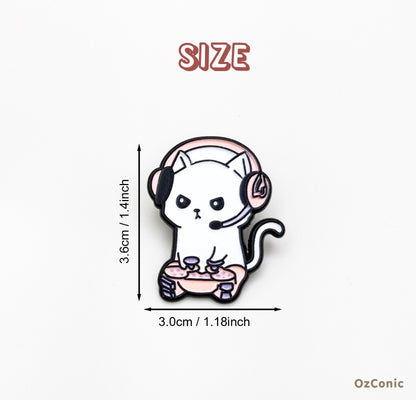 Cute Game Live-Streamer  Kitty Brooch