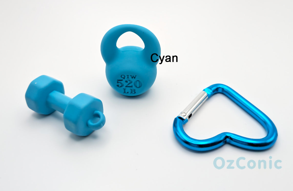 Healthy Pink, Green, Blue Color Kettlebell &Dumbbell Keychain