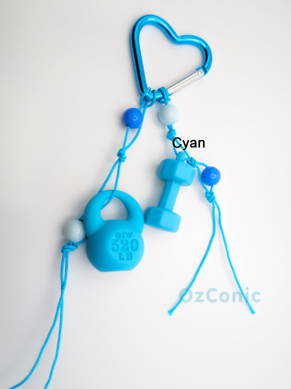 Healthy Pink, Green, Blue Color Kettlebell &Dumbbell Keychain