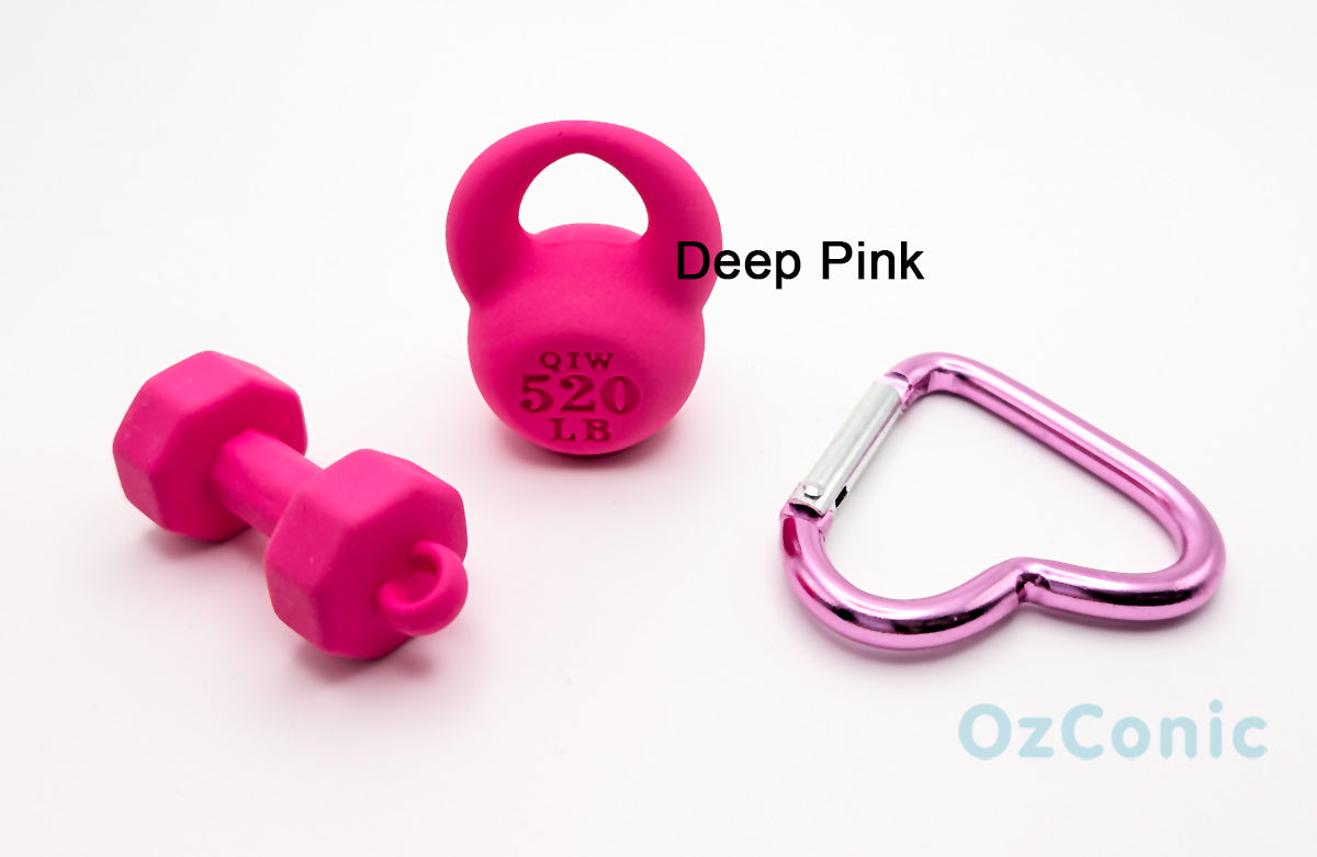 Healthy Pink, Green, Blue Color Kettlebell &Dumbbell Keychain