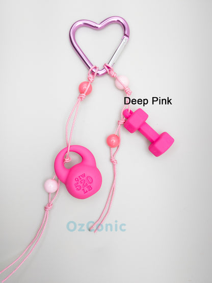 Healthy Pink, Green, Blue Color Kettlebell &Dumbbell Keychain