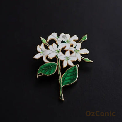 Elegant Jasmine Flower Brooch