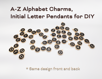 A-Z Alphabet Charms, Initial Letter Pendants for DIY