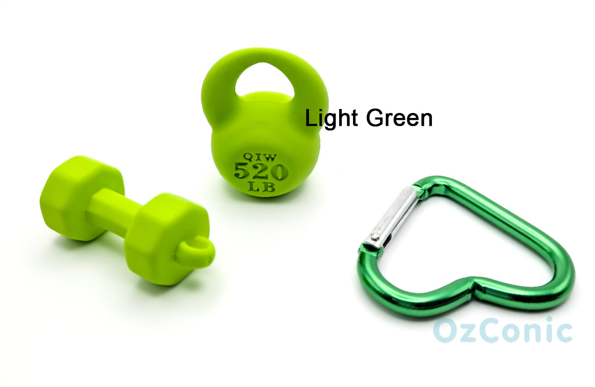Healthy Pink, Green, Blue Color Kettlebell &Dumbbell Keychain