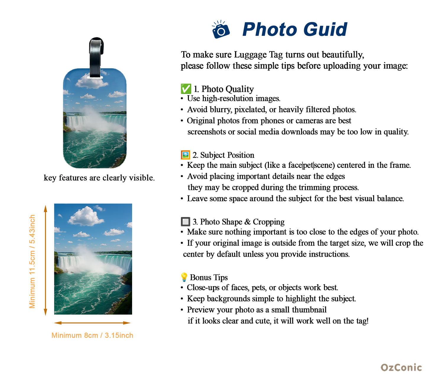 Personalized Acrylic Luggage Tag ( Single Side )