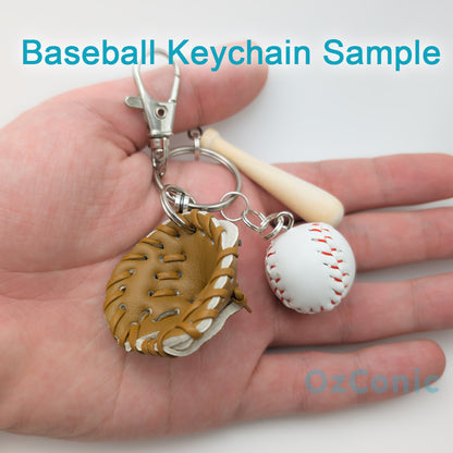 Mini baseball keychain DIY kit detail