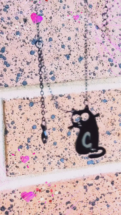 Little Cat Loves To Eat Fish Necklace