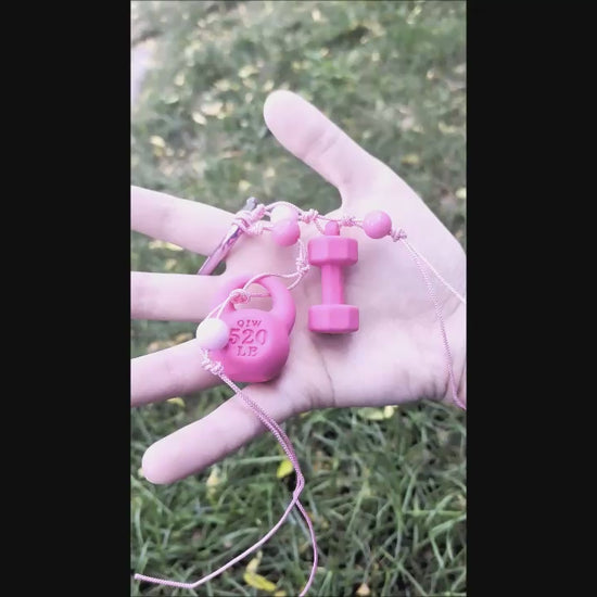 OzConic Colorful dumbbell-shaped keychains 