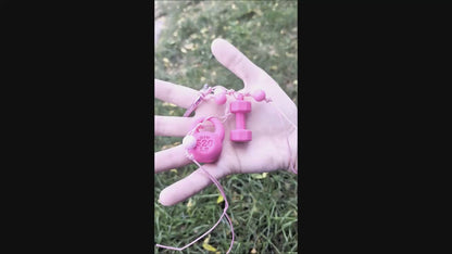 OzConic Colorful dumbbell-shaped keychains 