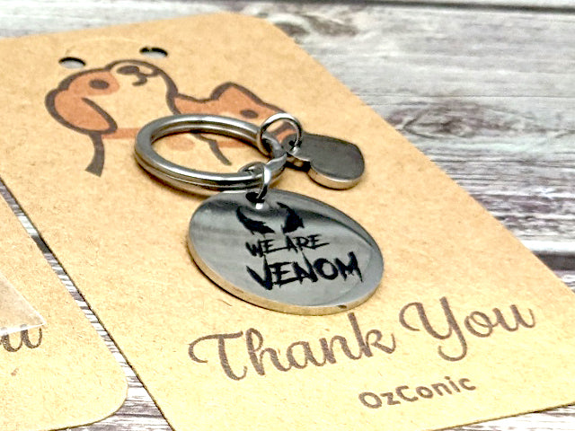 Personalized Heart and Round Keychain: Laser Engraved Stainless Steel Gift
